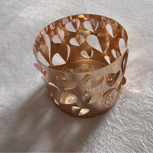 Bath & Body Works Gold Heart 3 Wick Candle Holder